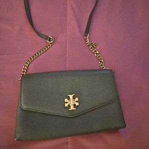 Tory Burch Dark Olive Green Crossbody Bag with Gold Chain